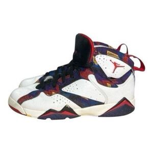 Jordan 7 Retro Sweater 304775-142 Boy Size 6Y White Blue Sneakers Basketball